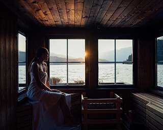 Feuerschale im Ruheraum