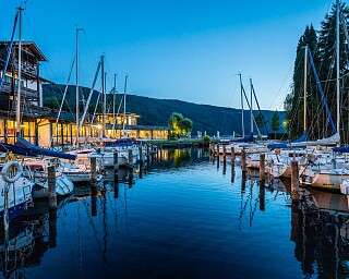 Yachthafen vorm Romantik SPA Hotel Seefischer